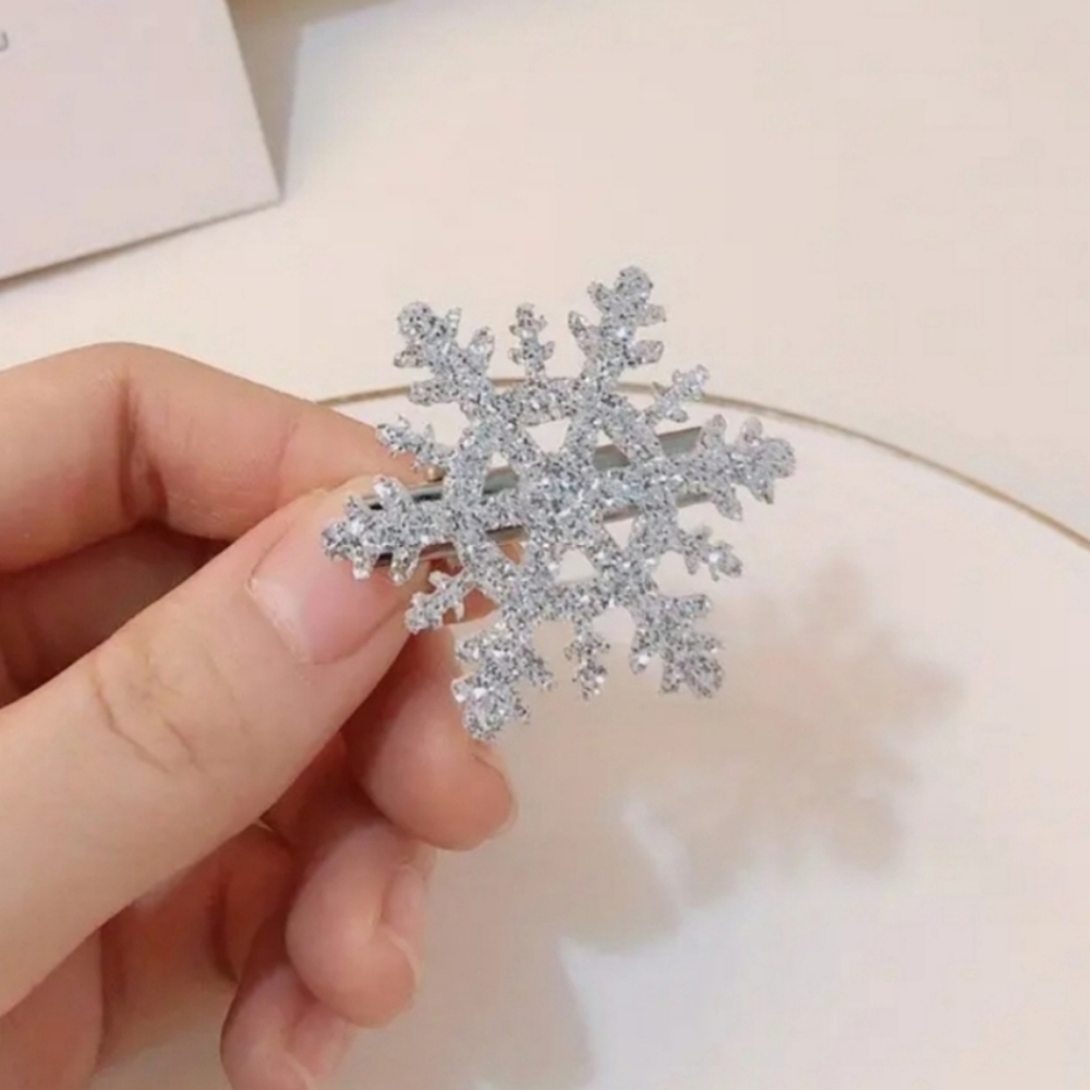 2 Snowflake Sparkly Clips - Picture 1 of 8